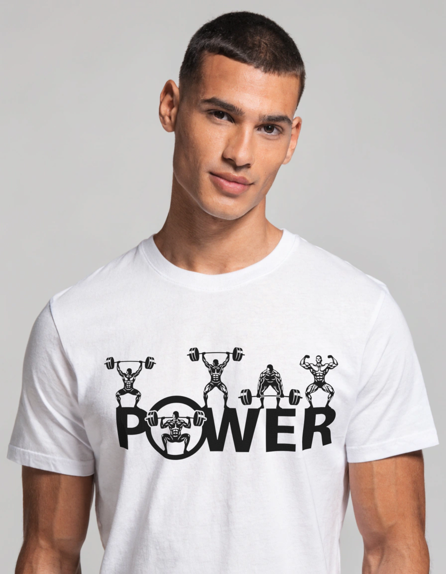 POWER Graphic Unisex Gym Tee - Premium Cotton