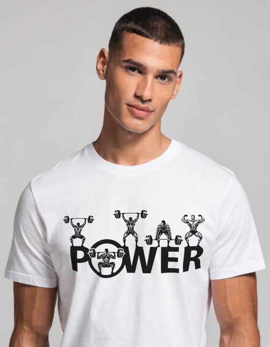 POWER Graphic Unisex Gym Tee - Premium Cotton